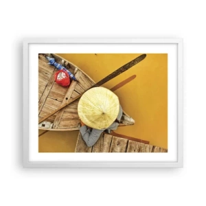 Póster en marco blanco - La vida en el río amarillo - 50x40 cm