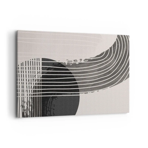 Cuadro sobre lienzo - Impresión de Imagen - Patrón abstracto con líneas y formas geométricas. - 100x70cm - Ida y vuelta - Decoración de pared moderna para salón y dormitorio ARTTOR