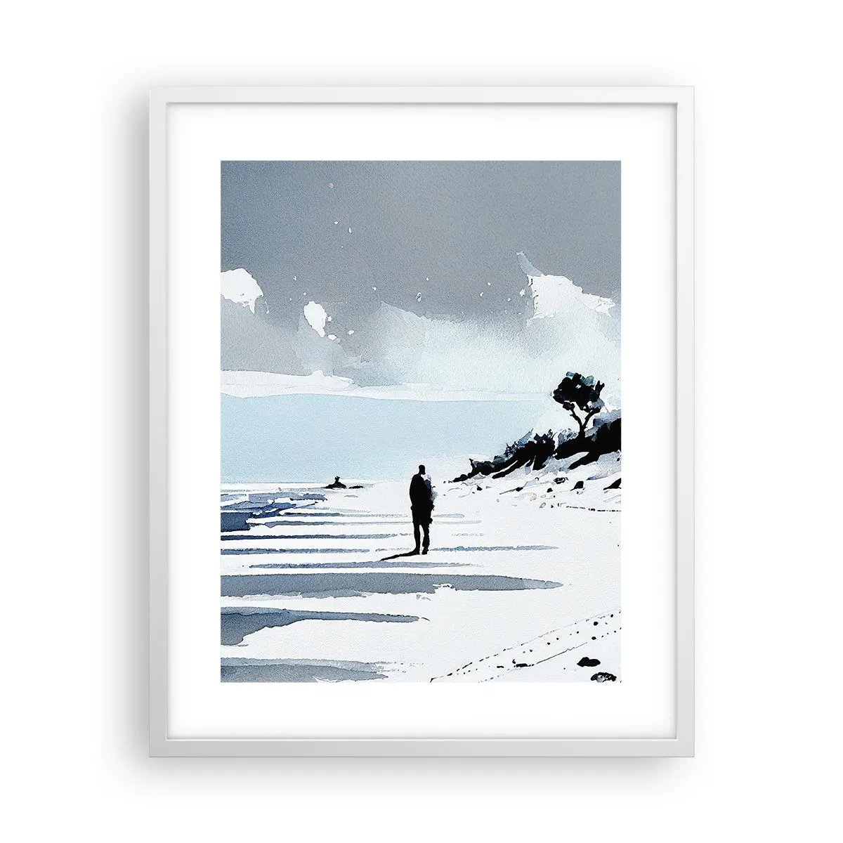 Póster en marco blanco - Solo conmigo mismo - 40x50 cm