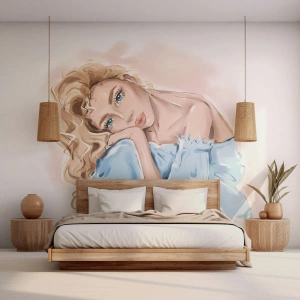 Fotomural Premium Canvas - Soñar en azul - Mujer, Moda, Gráficos - 150x105 cm