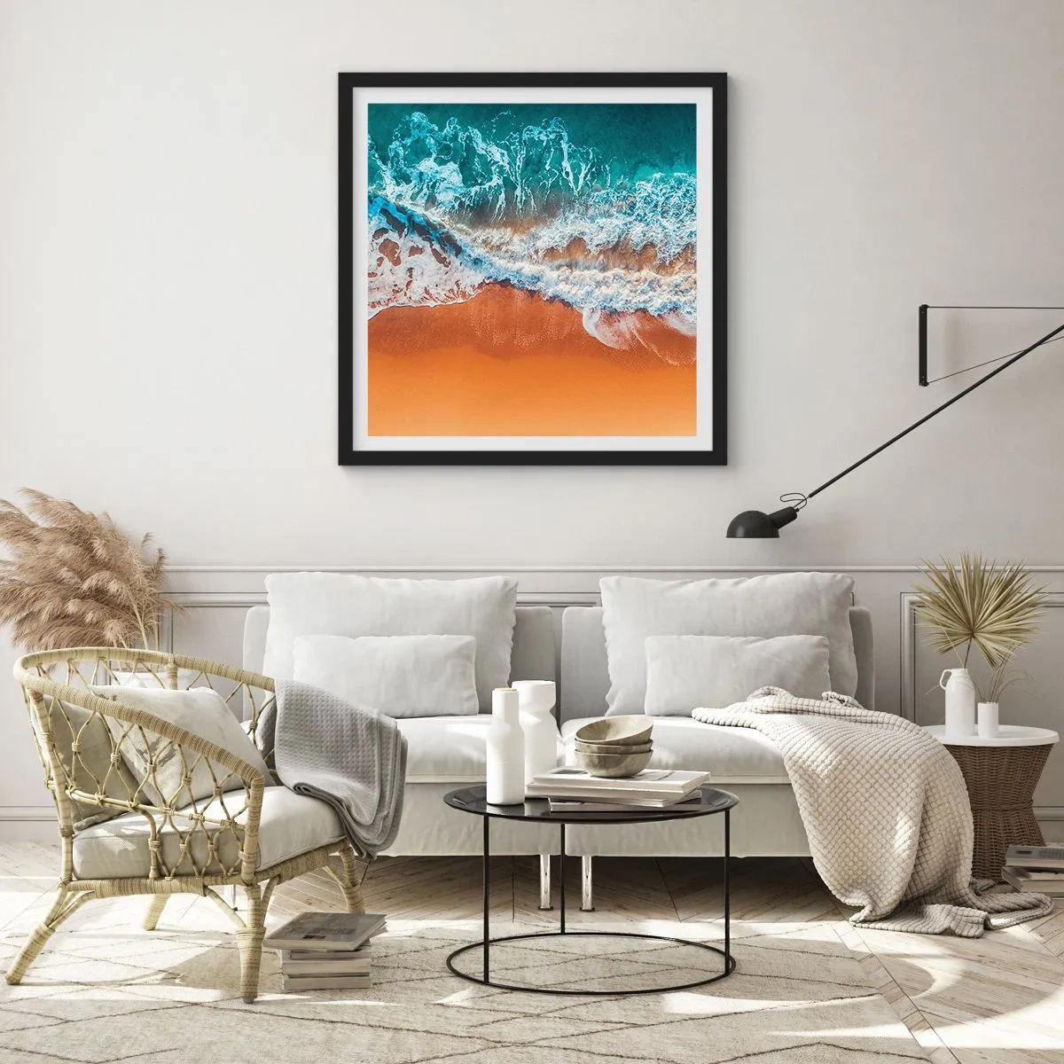 Póster en marco negro - Siempre a la par - 30x30 cm