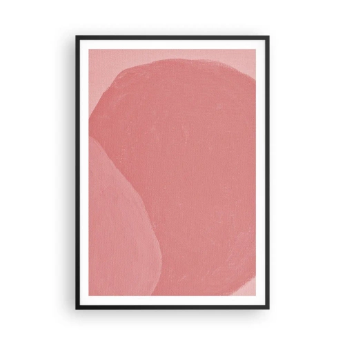 Póster en marco negro - Composición orgánica en rosa - 70x100 cm
