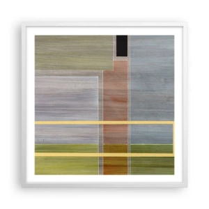 Póster en marco blanco - Recto y tranquilo - 60x60 cm