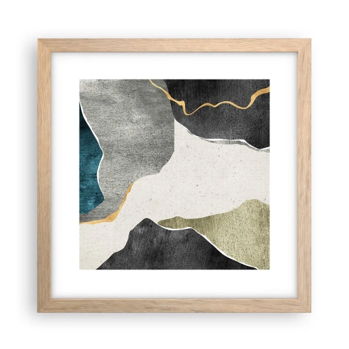 Póster en marco roble claro - Composición en mosaico con una hebra de oro - 30x30 cm