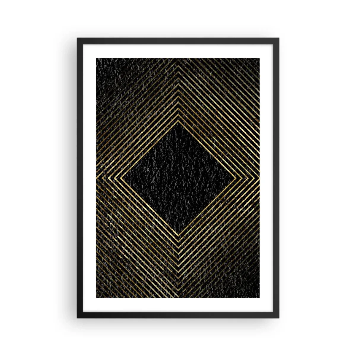 Póster en marco negro - Geometría al estilo glamour - 50x70 cm