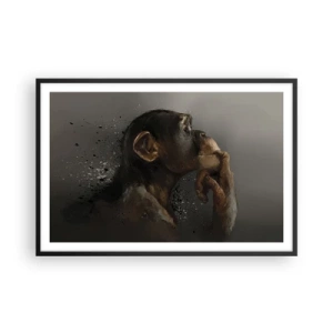 Póster en marco negro - La evolución del pensador - 91x61 cm