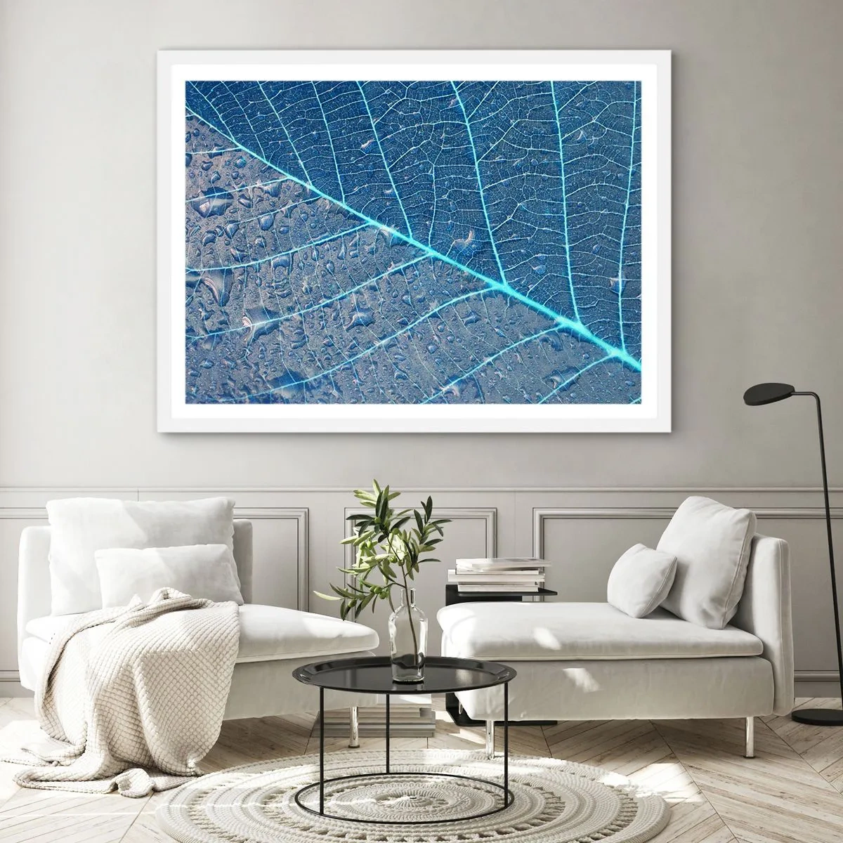 Póster en marco blanco - Vida en el azul - 40x30 cm