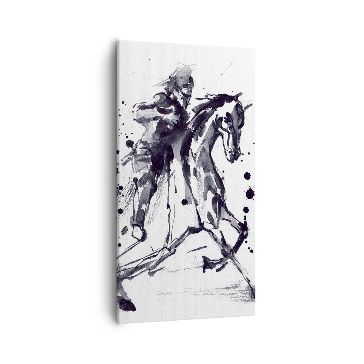 Cuadro sobre lienzo - Impresión de Imagen - Caballero negro - 55x100 cm