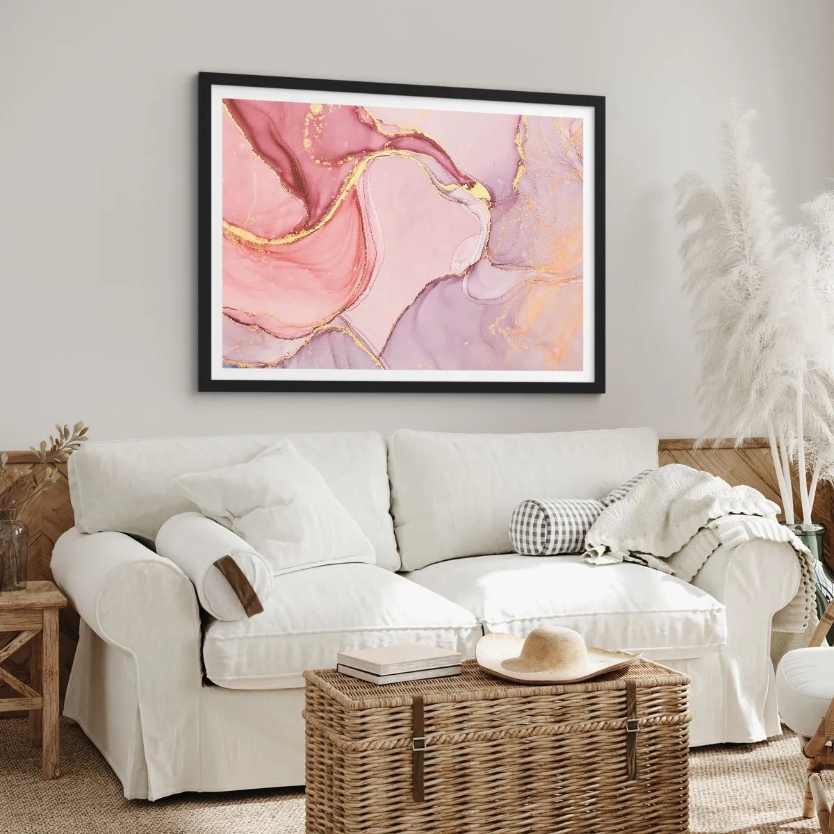 Póster en marco negro - Caricia de colores - 91x61 cm