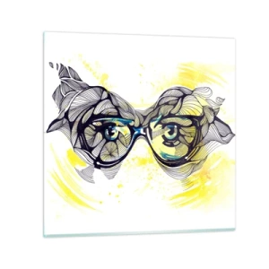 Cuadro sobre vidrio - Impresiones sobre Vidrio - A través de las gafas azules - 30x30 cm