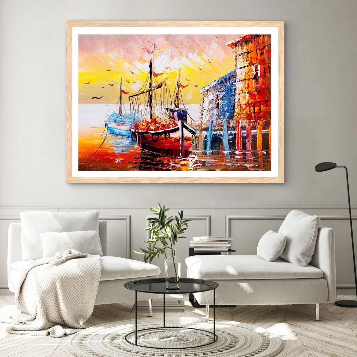 Póster en marco roble claro - Feliz regreso - 70x50 cm