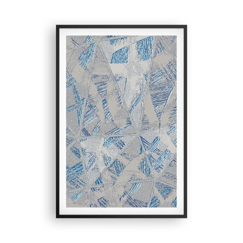 Póster en marco negro - En un laberinto gris azulado - 61x91 cm