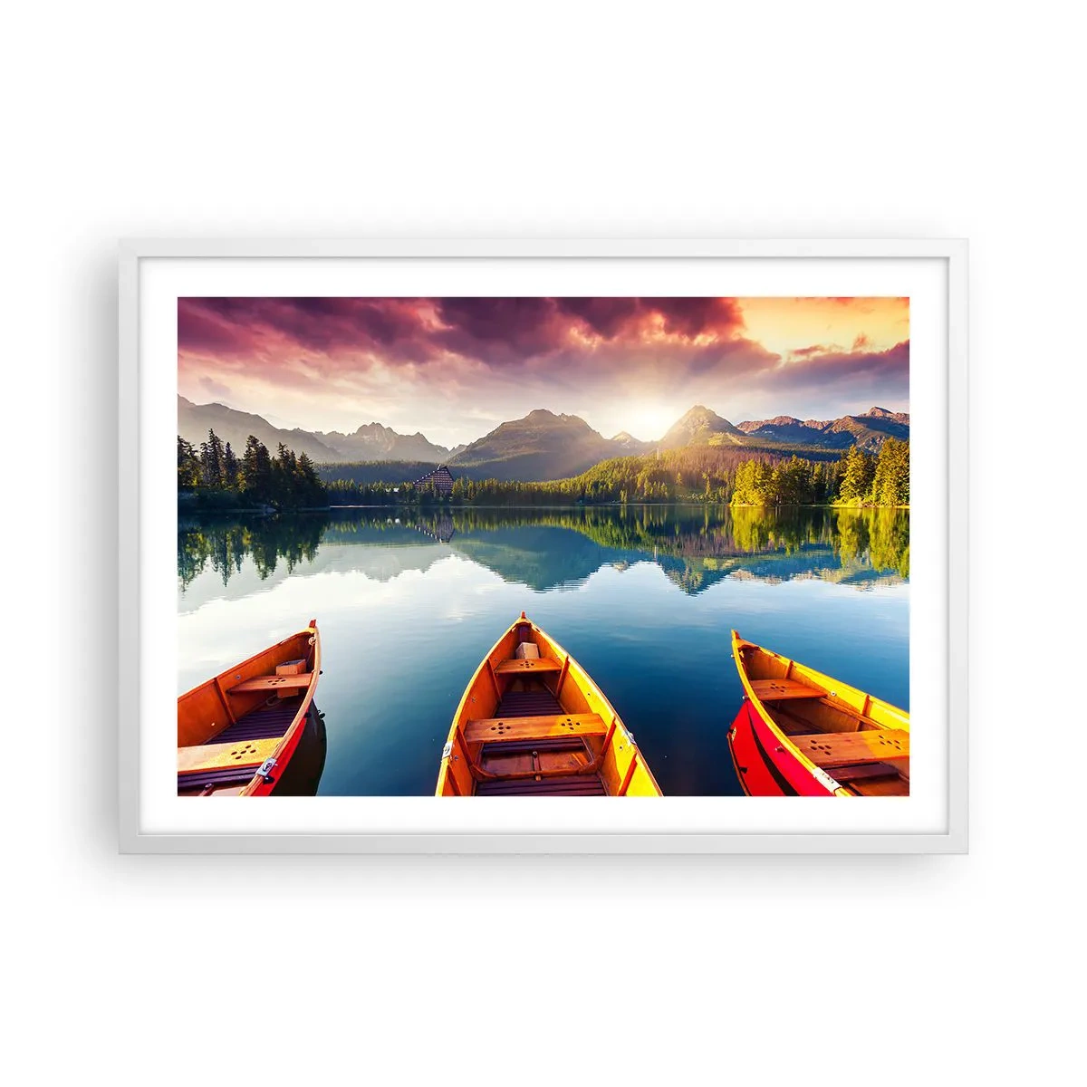 Póster en marco blanco - Frente a la naturaleza - 70x50 cm