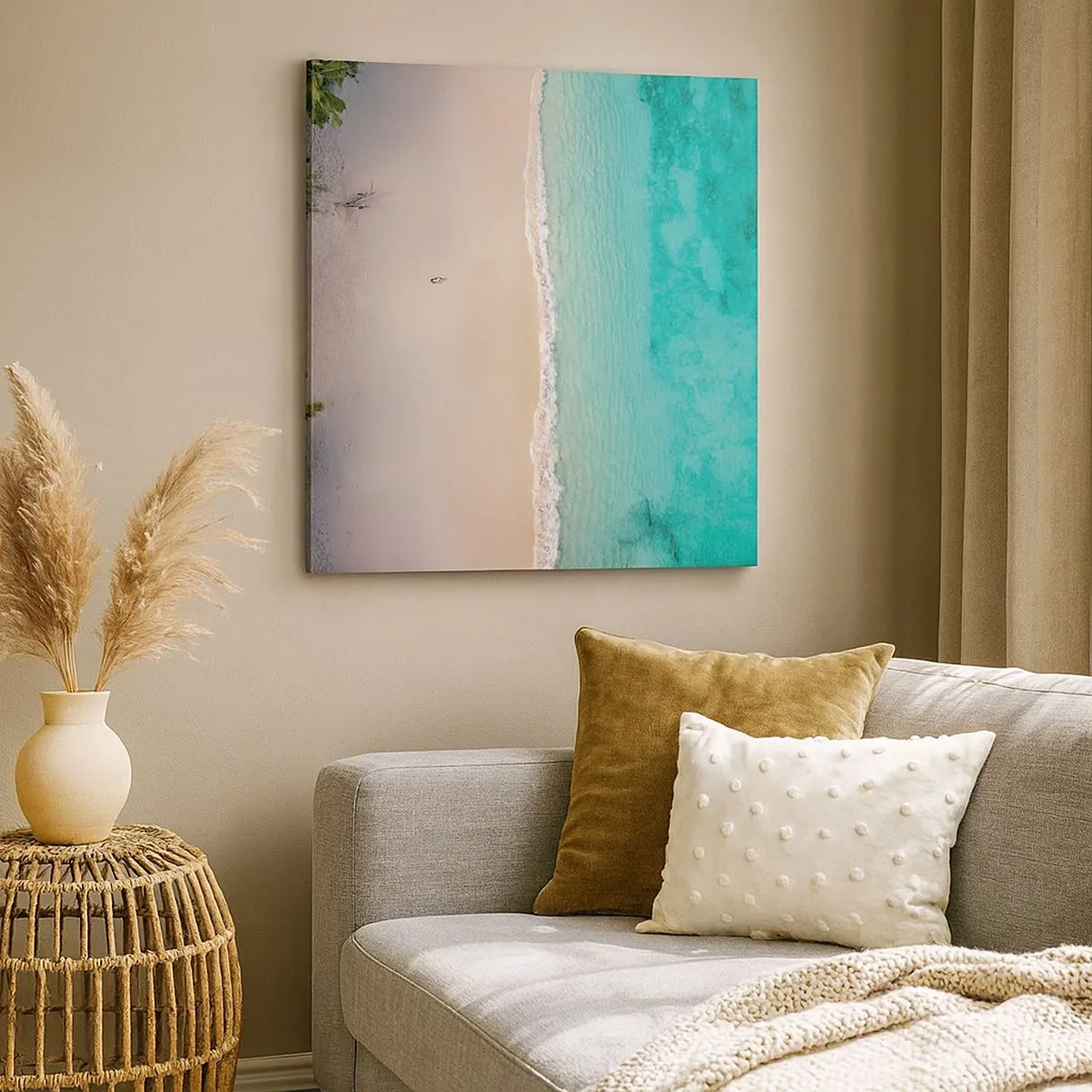 Cuadro sobre lienzo - Impresión de Imagen - Playa del paraíso - 30x30 cm