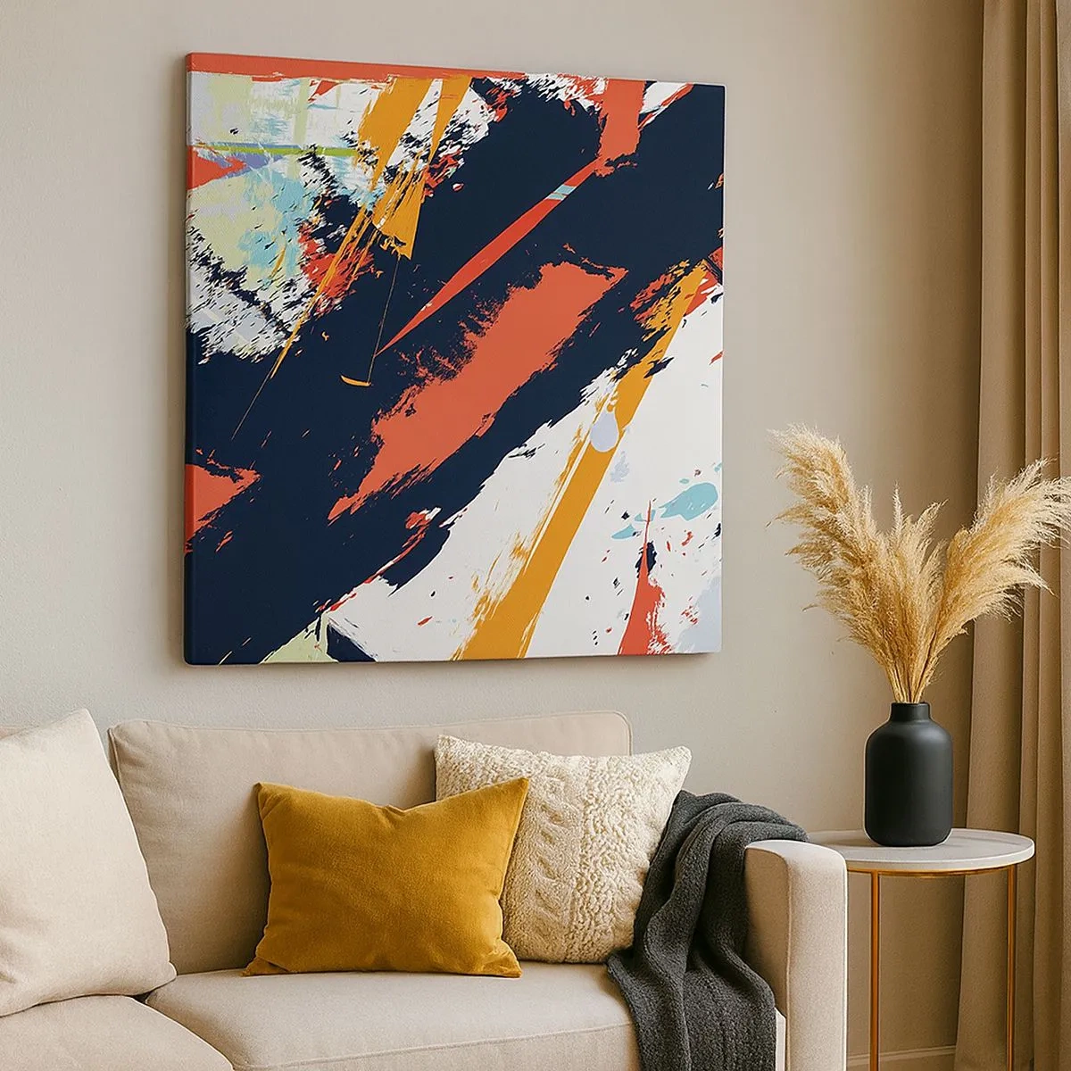 Cuadro sobre lienzo - Impresión de Imagen - Composición dinámica - 30x30 cm