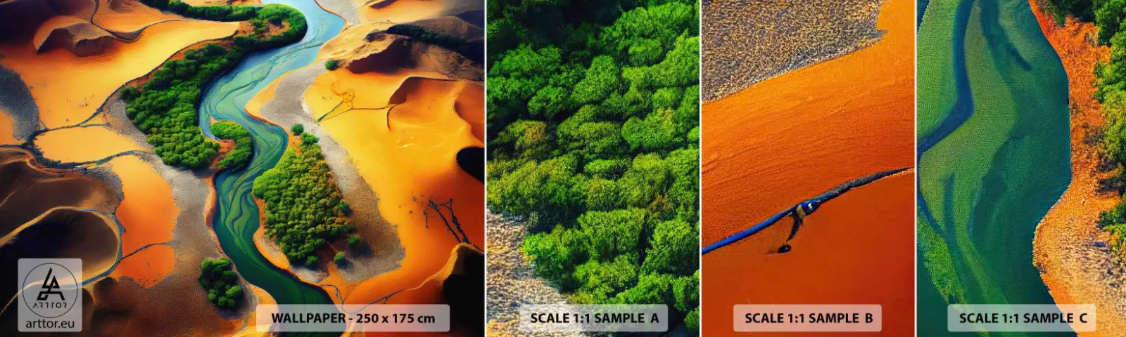 Muestra De Fotomural Standard Eco - Río que da vida - Paisaje, Naturaleza, Río - 100x30 cm