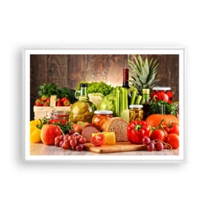 Póster en marco blanco - La mesa está lista - 100x70 cm