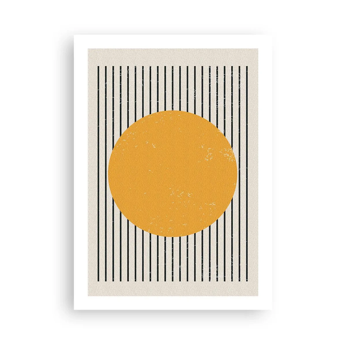 Póster - Composición geométrica con círculo naranja y líneas. - 50x70cm - El poder de la sencillez - Decoración de pared moderna para salón y dormitorio ARTTOR