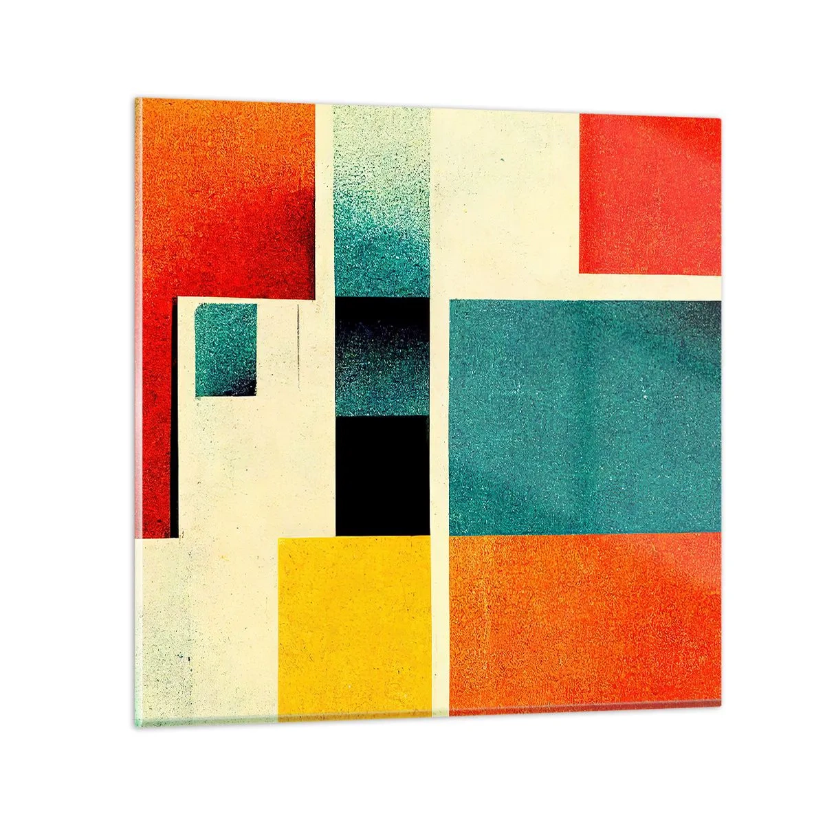 Cuadro sobre vidrio - Impresiones sobre Vidrio - Abstracción geométrica - buena energía - 30x30 cm