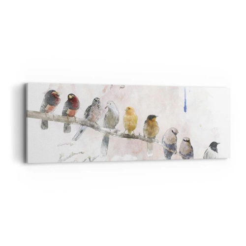 Cuadro sobre lienzo - Impresión de Imagen - Reunión alada - 90x30 cm