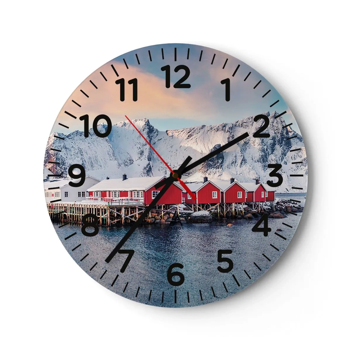 Reloj de pared - Reloj de vidrio - Un retiro en el norte - 40x40 cm