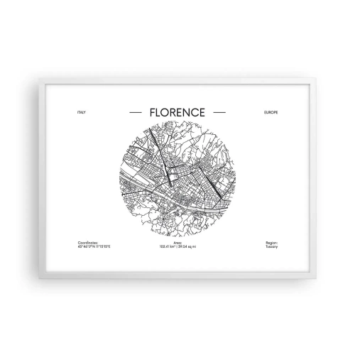 Póster en marco blanco - Anatomía de Florencia - 70x50 cm