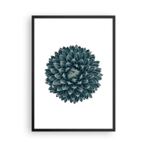 Póster en marco negro - Detalle de una suculenta con disposición simétrica de hojas. - 50x70cm - Estrella del desierto - Decoración de pared moderna para salón y dormitorio ARTTOR