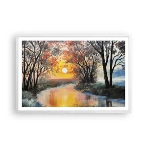 Póster en marco blanco - Ambiente otoñal - 91x61 cm