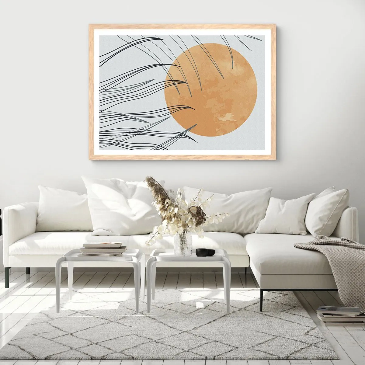 Póster en marco roble claro - Siempre hacia el sol - 100x70 cm