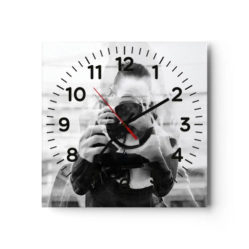 Reloj de pared - Reloj de vidrio - Creador y creación - 30x30 cm