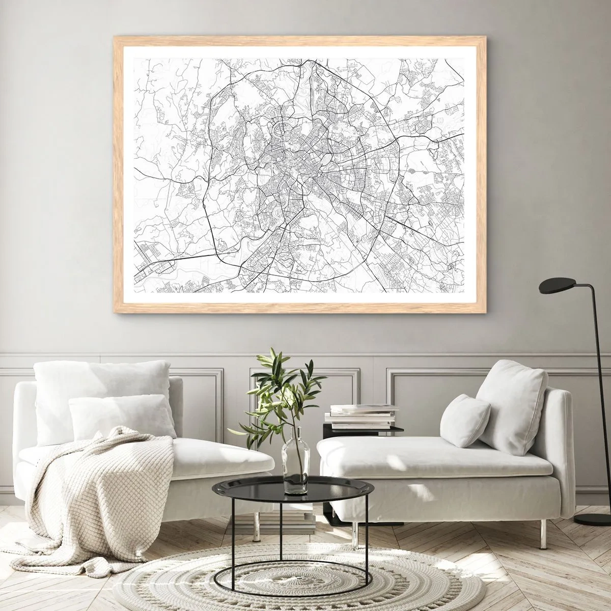 Póster en marco roble claro - El círculo romano - 70x50 cm