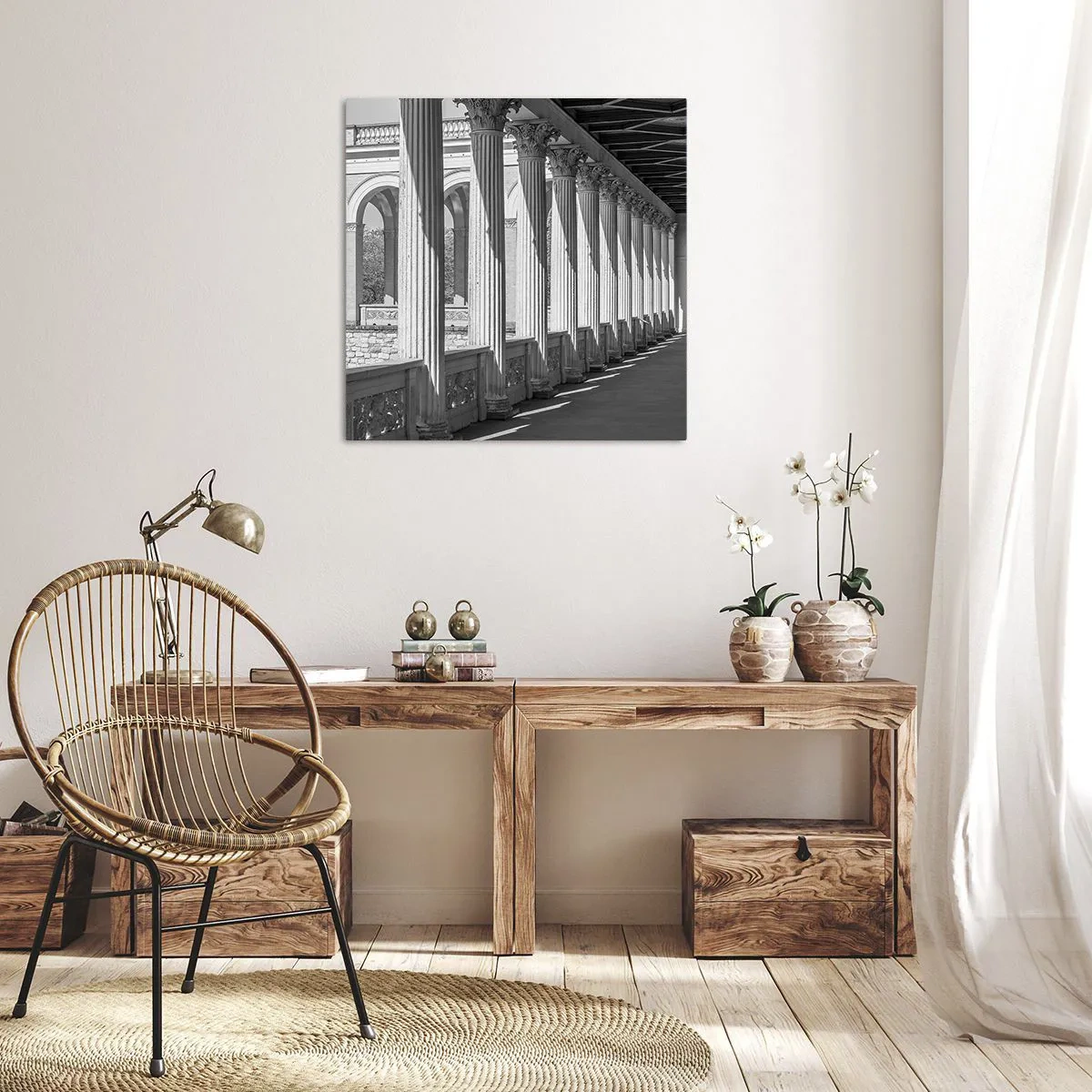 Cuadro sobre lienzo - Impresión de Imagen - Galería soleada - 50x50 cm