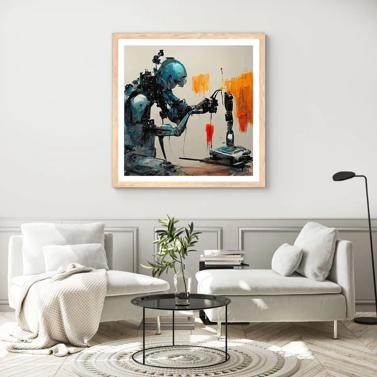 Póster en marco roble claro - Próximamente... - 60x60 cm