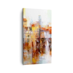 Cuadro sobre lienzo - Impresión de Imagen - Puente y ciudad - 45x80 cm