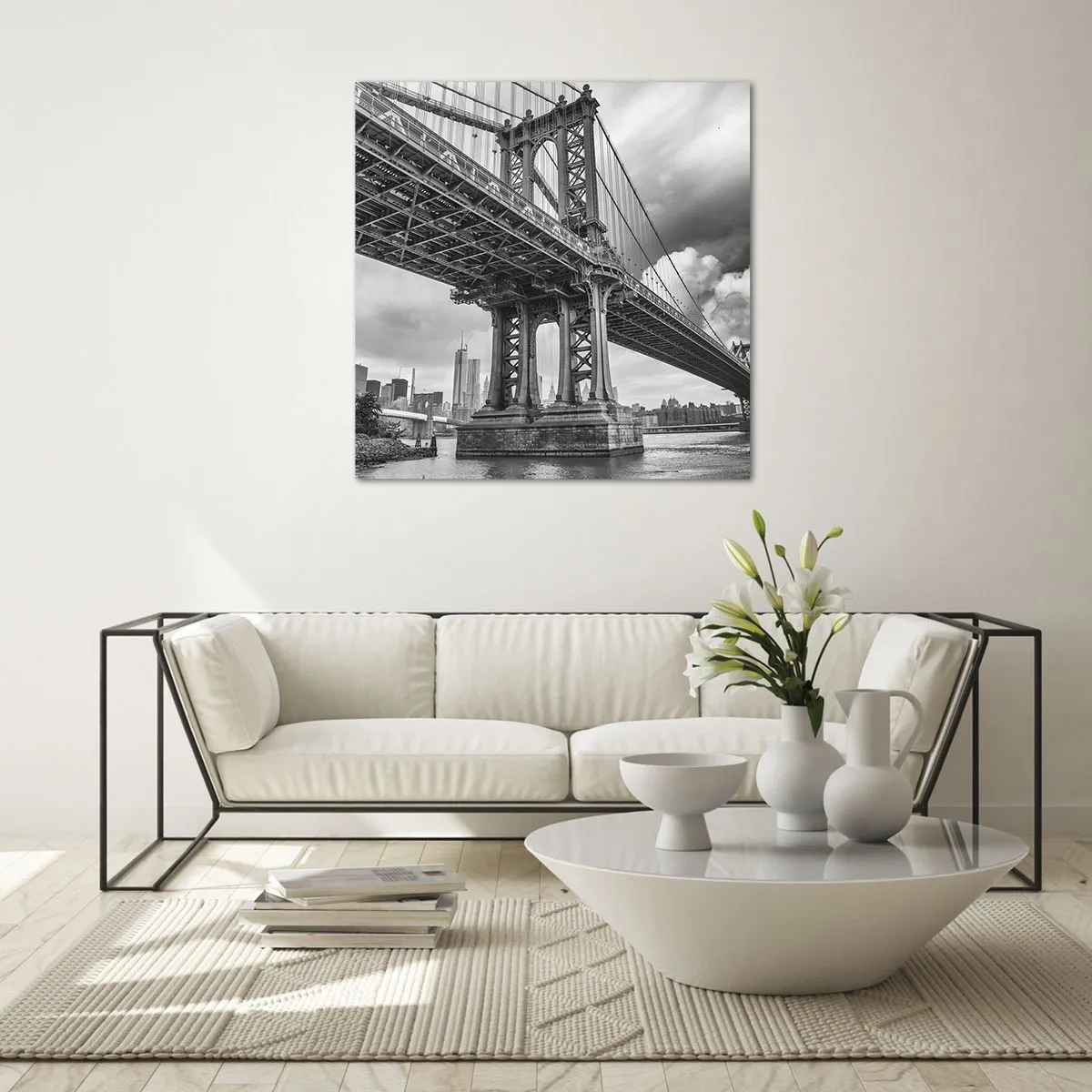 Cuadro sobre vidrio - Impresiones sobre Vidrio - Al corazón de la ciudad - 50x50 cm