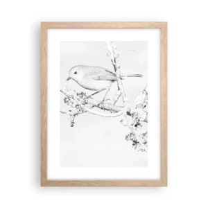 Póster en marco roble claro - Mañana de invierno - 30x40 cm