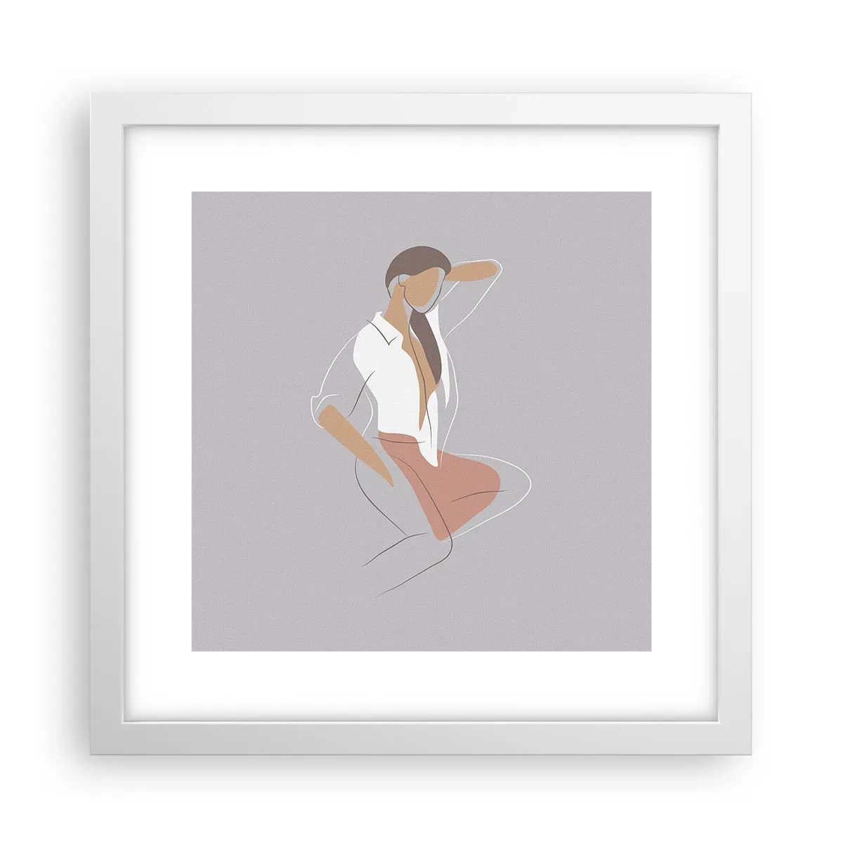 Póster en marco blanco - Un esbozo de encanto - 30x30 cm