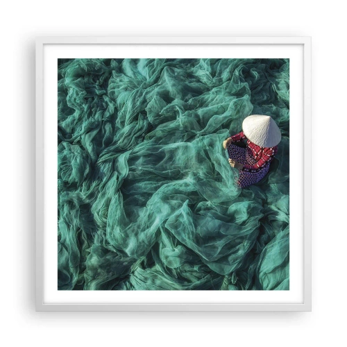 Póster en marco blanco - En un mar de redes - 60x60 cm