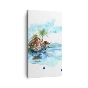 Cuadro sobre lienzo - Impresión de Imagen - En algún lugar del Pacífico - 45x80 cm
