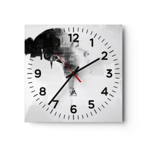 Reloj de pared - Reloj de vidrio - A ambos lados del cristal - 40x40 cm