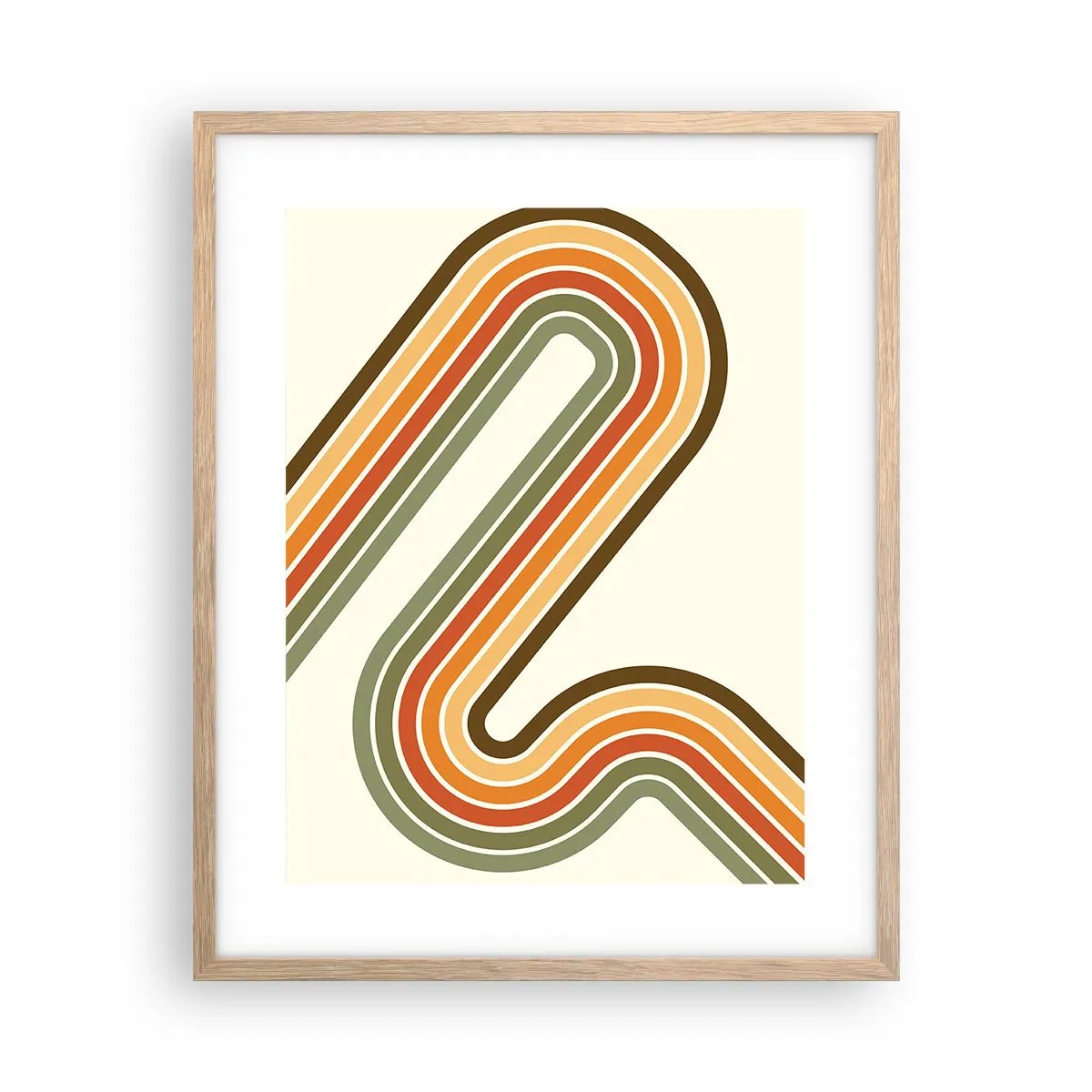 Póster en marco roble claro - Zigzagueando hasta su destino - 40x50 cm