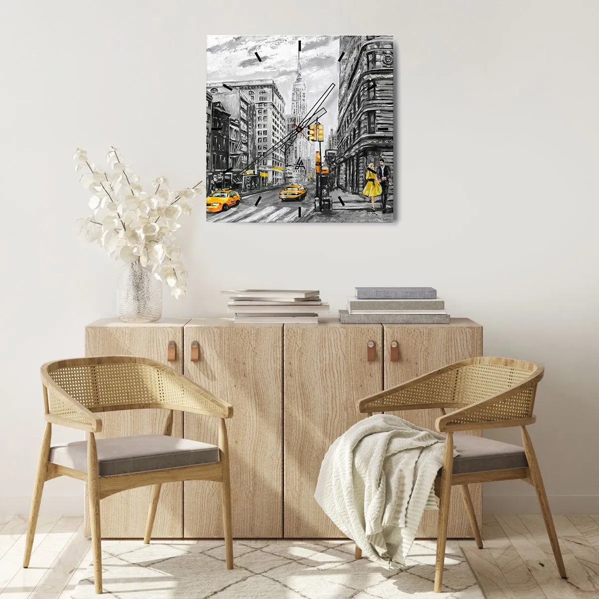 Reloj de pared - Reloj de vidrio - Una de las muchas historias de la gran manzana - 30x30 cm