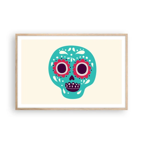 Póster en marco roble claro - La vida: diversión hasta la muerte - 91x61 cm