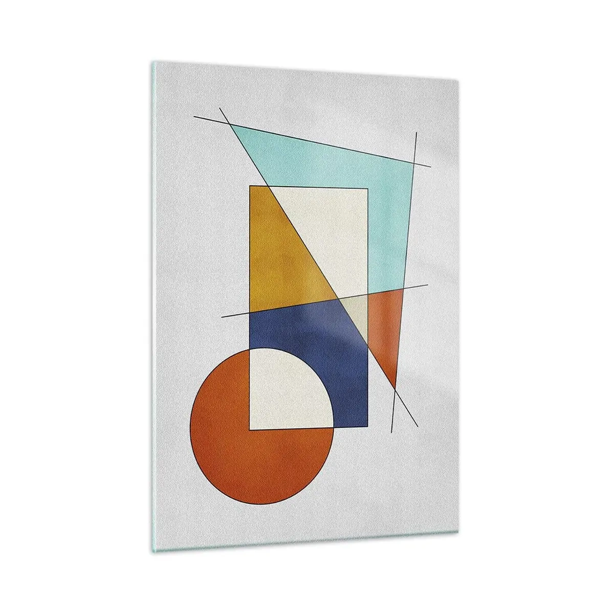 Cuadro sobre vidrio - Impresiones sobre Vidrio - Formas geométricas coloridas sobre un fondo claro en estilo modernista. - 50x70cm - Abstracción: diversión modernista - Decoración de pared moderna para salón y dormitorio ARTTOR