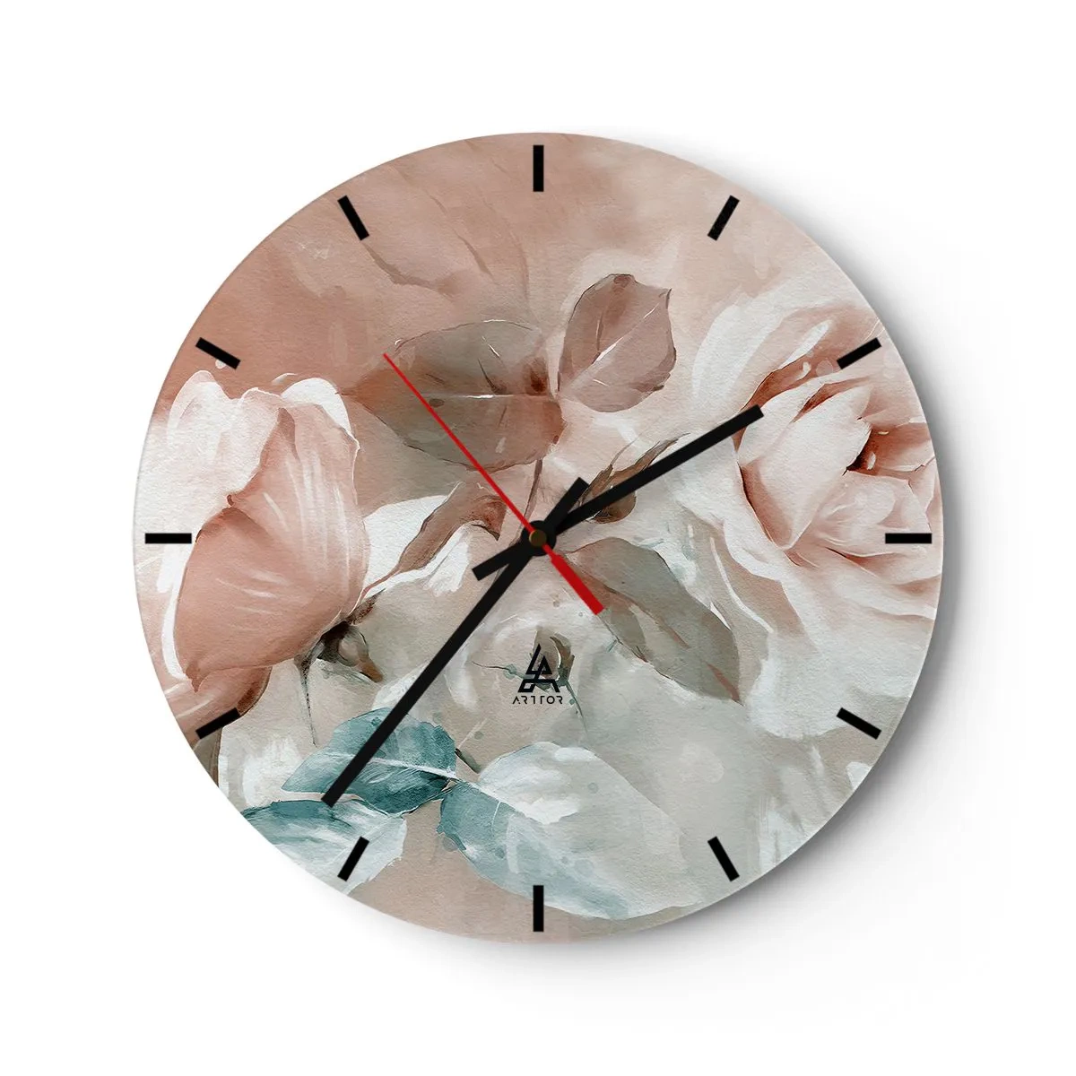 Reloj de pared - Reloj de vidrio - El espíritu del romanticismo - 40x40 cm