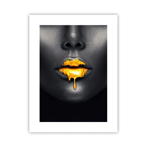 Póster - Labios de oro - 30x40 cm