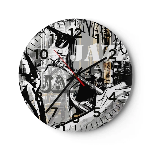 Reloj de pared - Reloj de vidrio - Al ritmo de Nueva York - 30x30 cm
