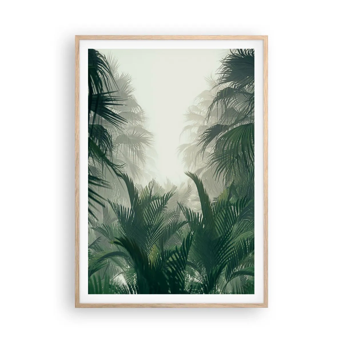 Póster en marco roble claro - Misterio tropical - 70x100 cm