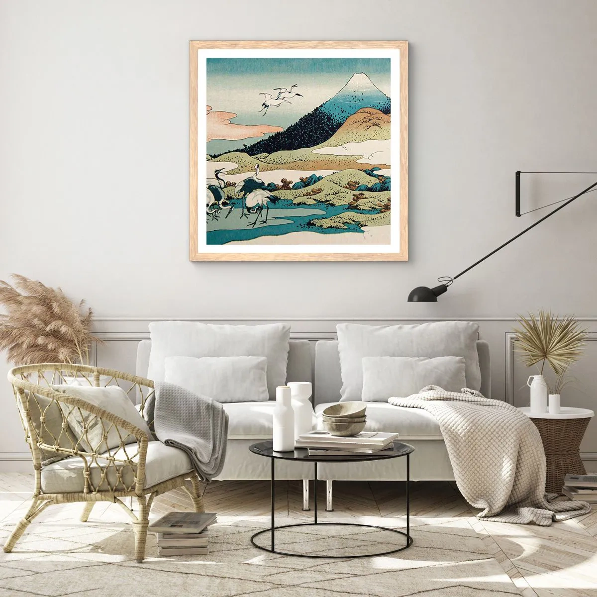 Póster en marco roble claro - Alma japonesa - 60x60 cm