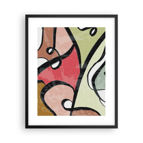 Póster en marco negro - Piruetas entre colores - 40x50 cm